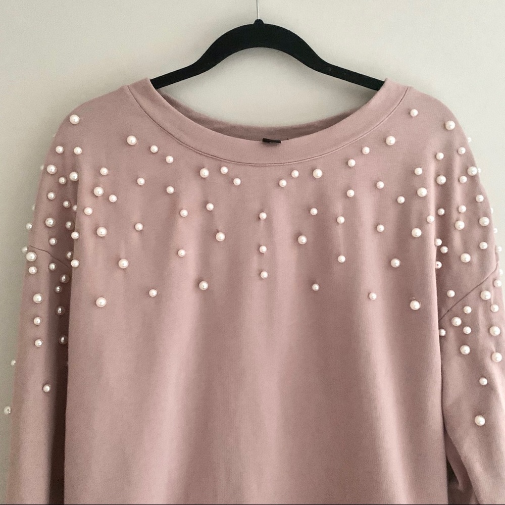 HALOGEN pink pearl studded sweater nordstrom brand - Picture 9 of 10